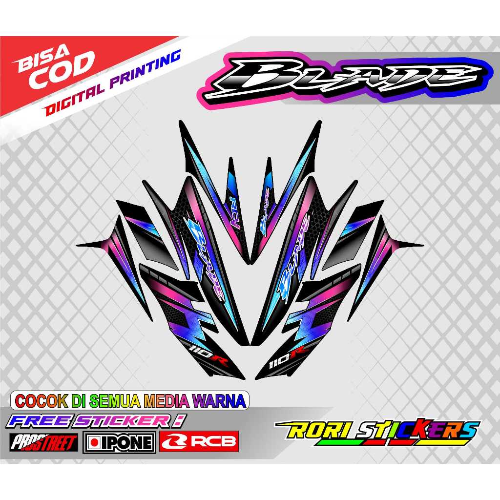 STRIPING VARIASI HONDA BLADE 110 R / STICKER LIST VARIASI MOTOR BLADE 110