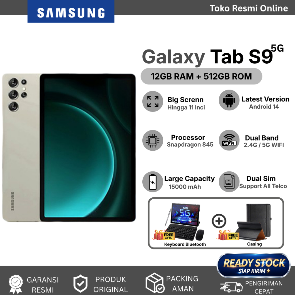 Samsung Galaxy S9 Tab 11 Inch | 5G/4G LTE | 16GB RAM 512GB ROM | Dual SIM | Android Tablet