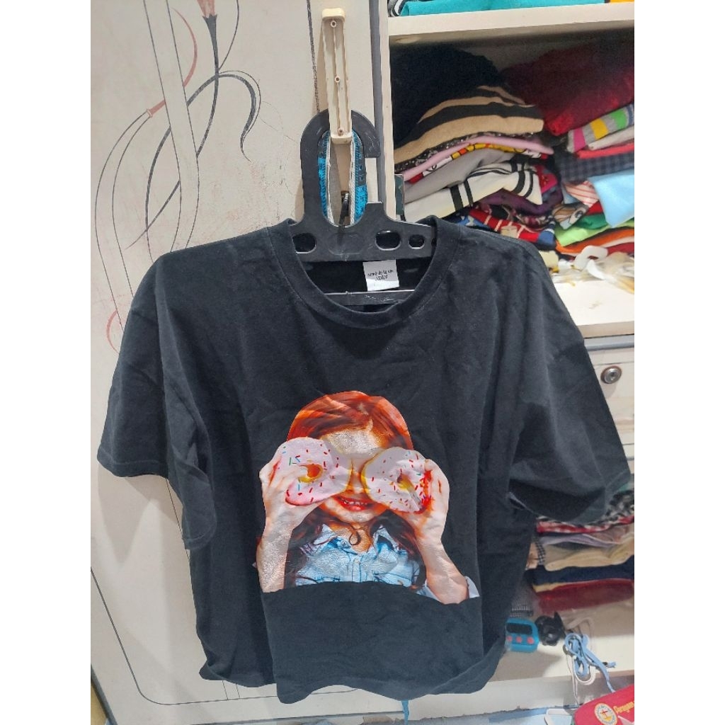 Kaos ADLV adlv shirt donut girl short sleeve t shirt korean tshirt  oversize shirt