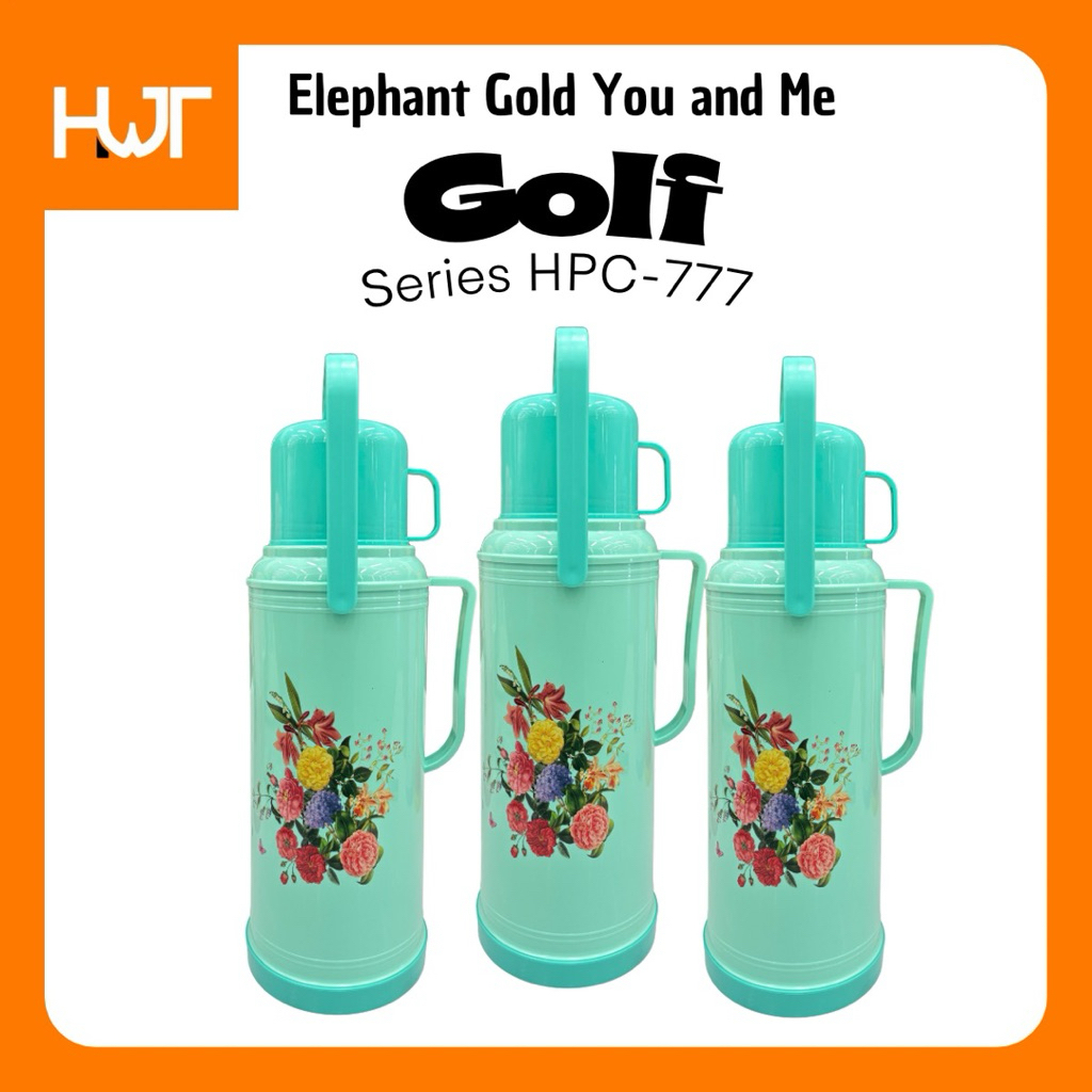 [ HWT ] Termos Elephant GOLD | Series Golf | HPC-777T | Kapasitas 2 Liter - Tahan 48 Jam | HIJAU