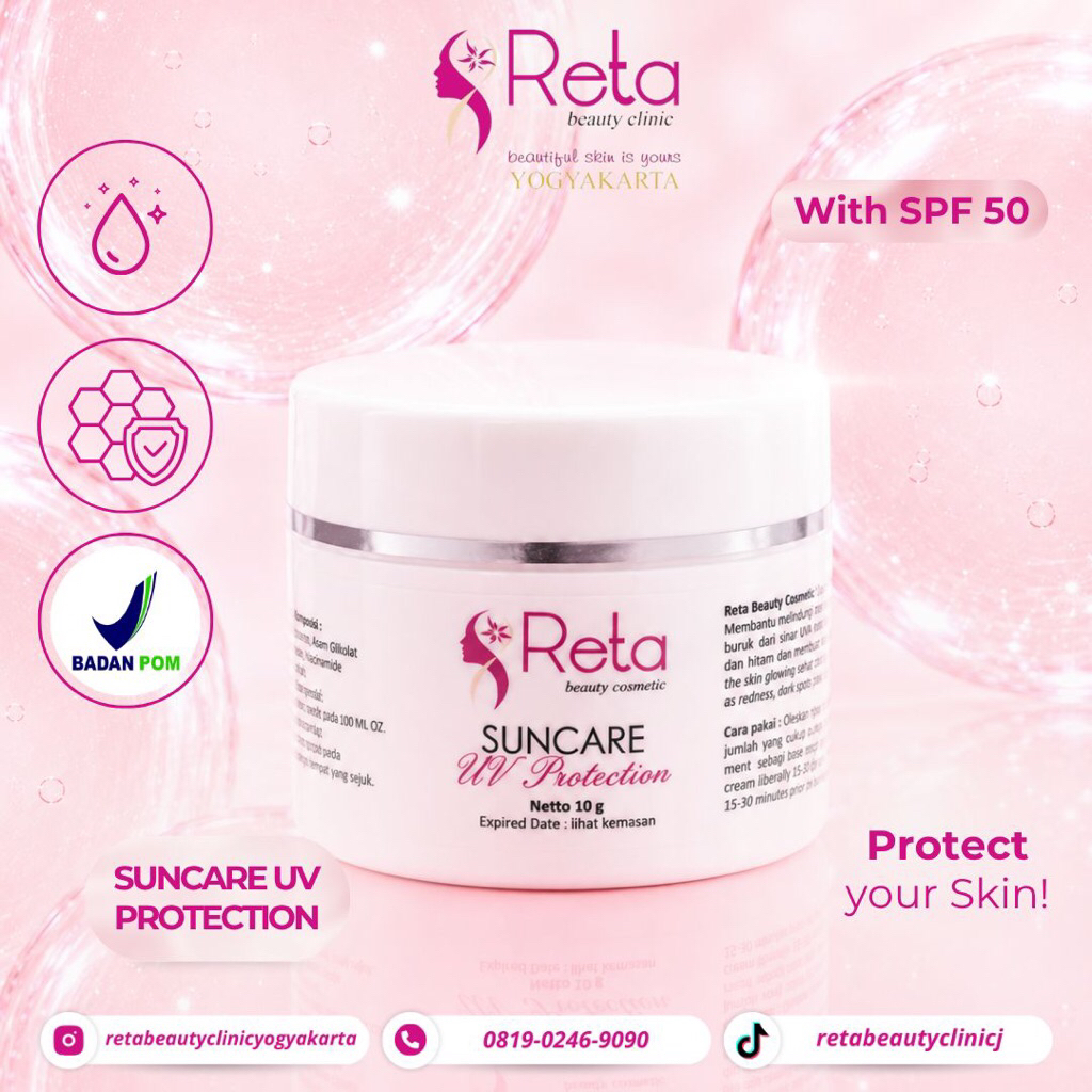 Suncare UV Protection / Sunscreen / RETA BEAUTY CLINIC / Pelindung sinar matahari / TP 50gold / TP50