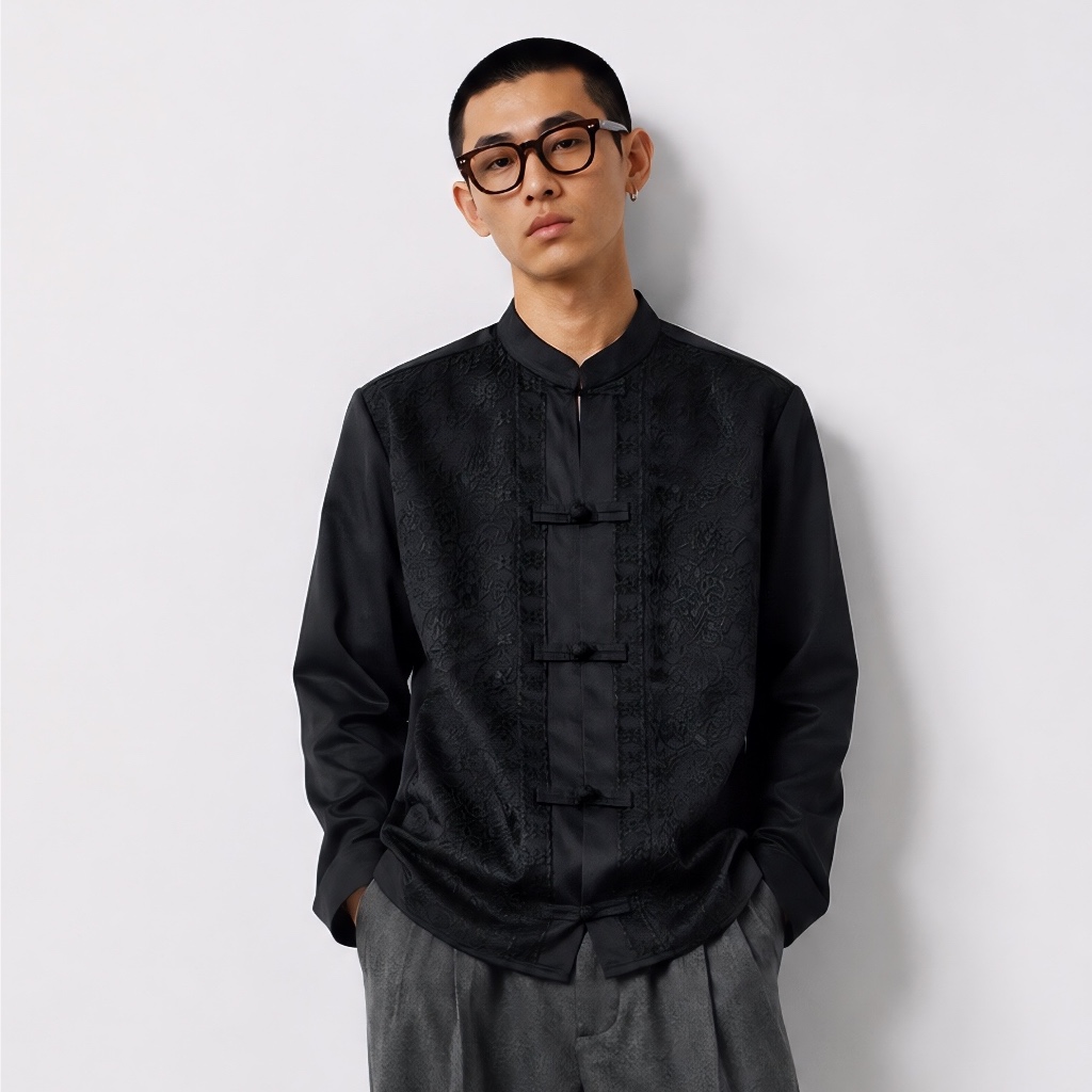 KLOUD STUDIO - ZAIN BLACK CHEONGSAM SHIRT