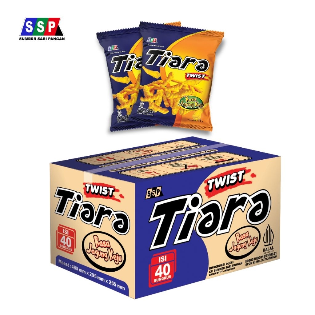 SSP Tiara Twist Makanan Ringan Ekstrudat Rasa Jagung Bakar (1 Dus)