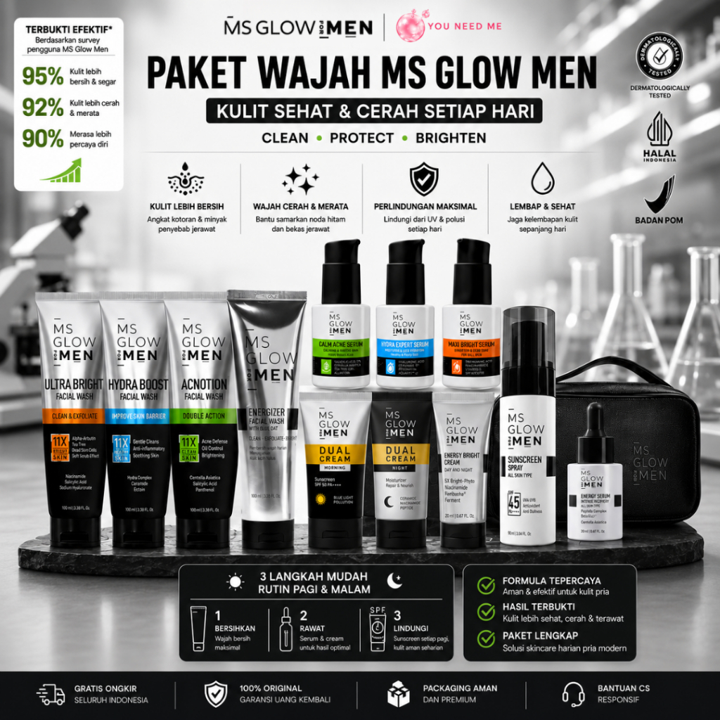 MS GLOW MEN / MS GLOW FOR MEN / PAKET BASIC MS GLOW FOR MEN