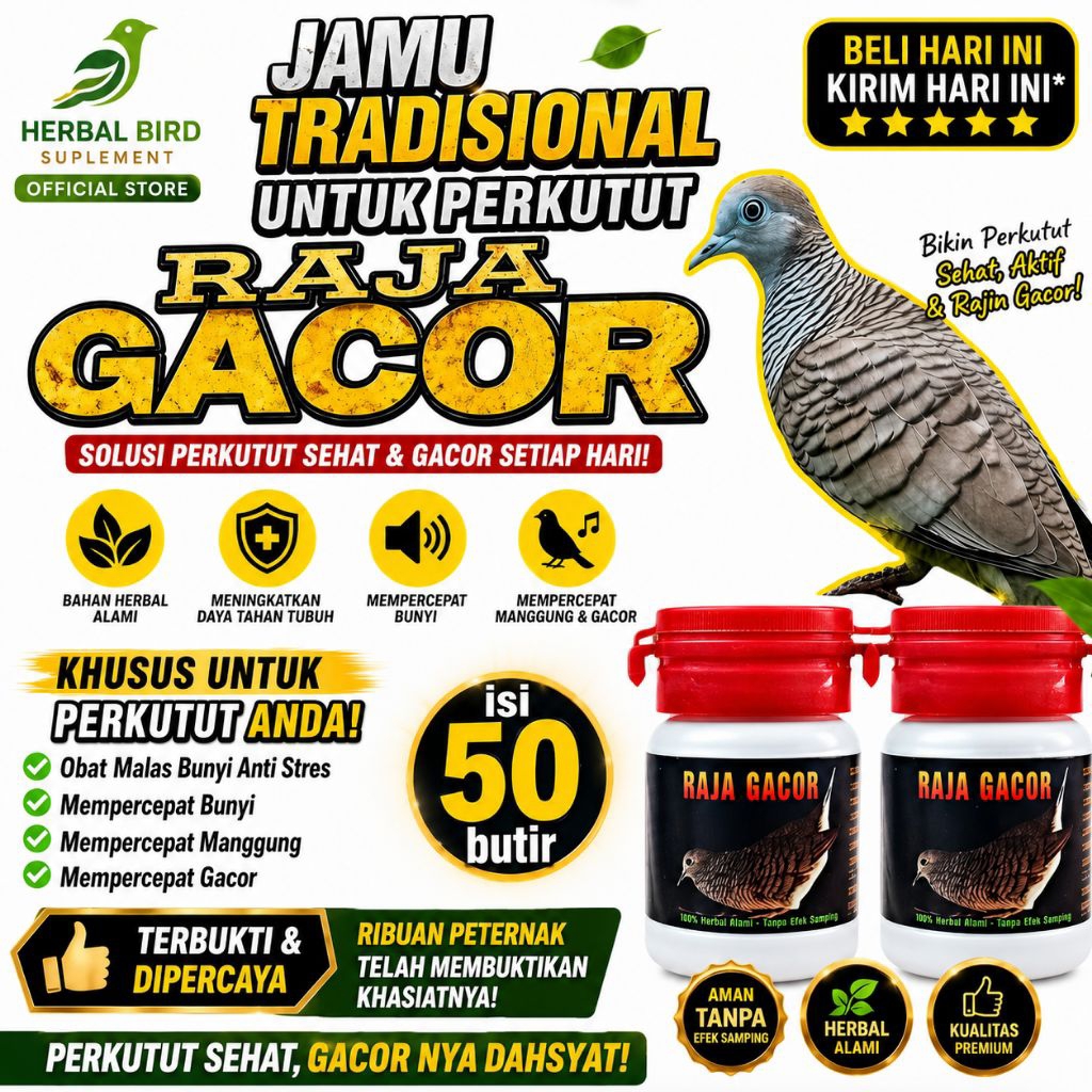 PROMO  ISI 100 BUTIR RAJA GACOR PREMIUM perkutut sehat warisan leluhur suplement vitamin bangkok lok