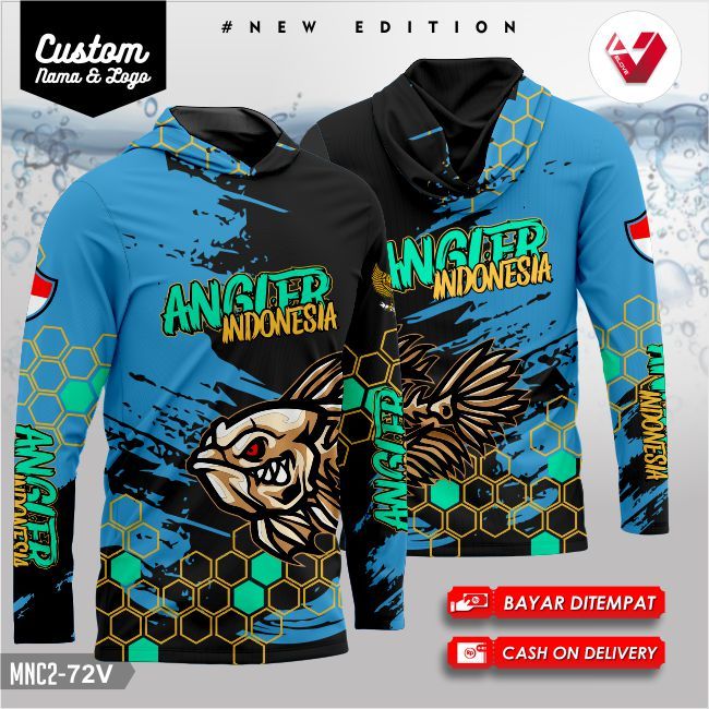 Baju Jersey Mancing / Kaos Fishing / Baju Fishing Mania / Mancing Club FullPrint GRATIS NAMA & LOGO.