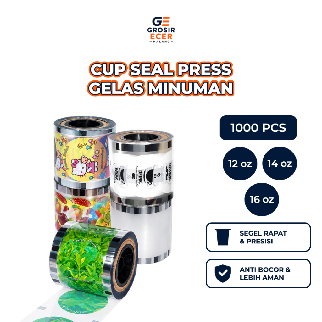 Cup Sealer Plastik Lid Isi 1000pcs Tutup Minuman Serbaguna dan Murah Untuk Jualan Motif Beragam