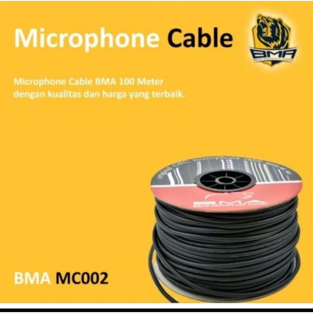 KABEL MIC MICROPHONE BMA MC 002 1 ROLL 100 METER KABEL MIC BMA 1 ROL