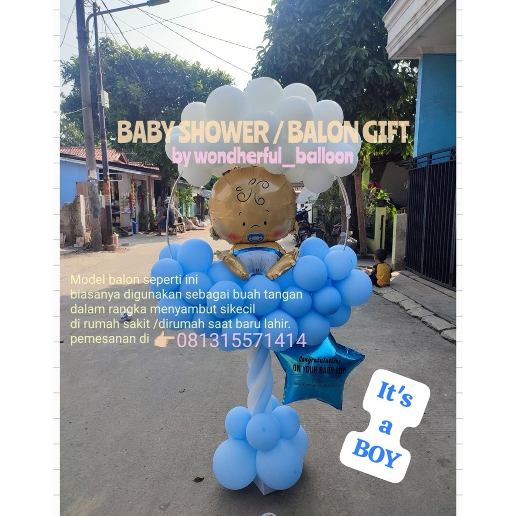 Balon Baby Shower Bayi Lahir Standing Balloon Baby Boy Girl Custom