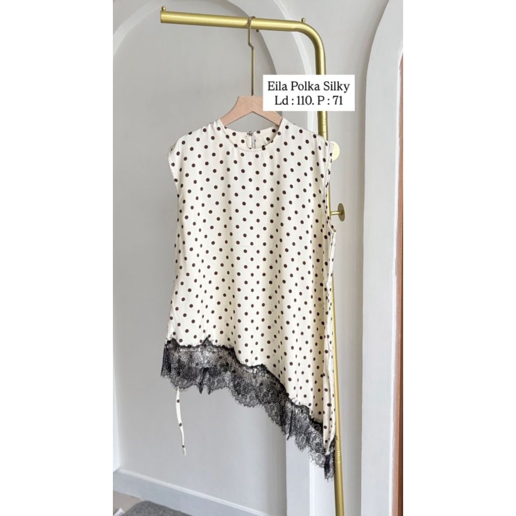 Eila polka silky - bahan silky tebal