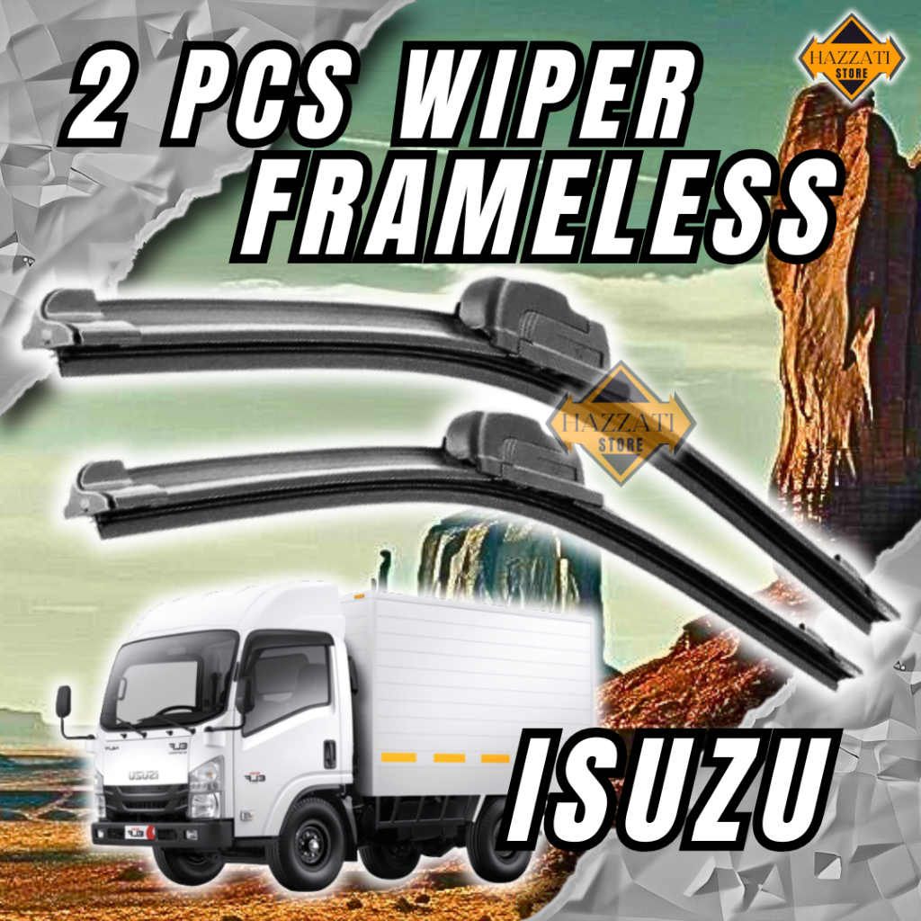 Wiper Kaca Mobil Frameless 2 Pcs Truk ISUZU  - Wifer Truck Isuzu Blade Frameless Sepasang 2 Pcs Fram