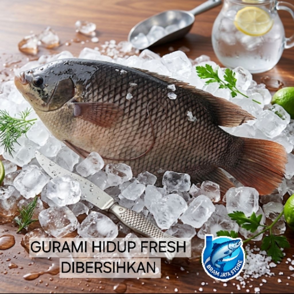 Ikan Gurami Segar Hidup DiBersihkan