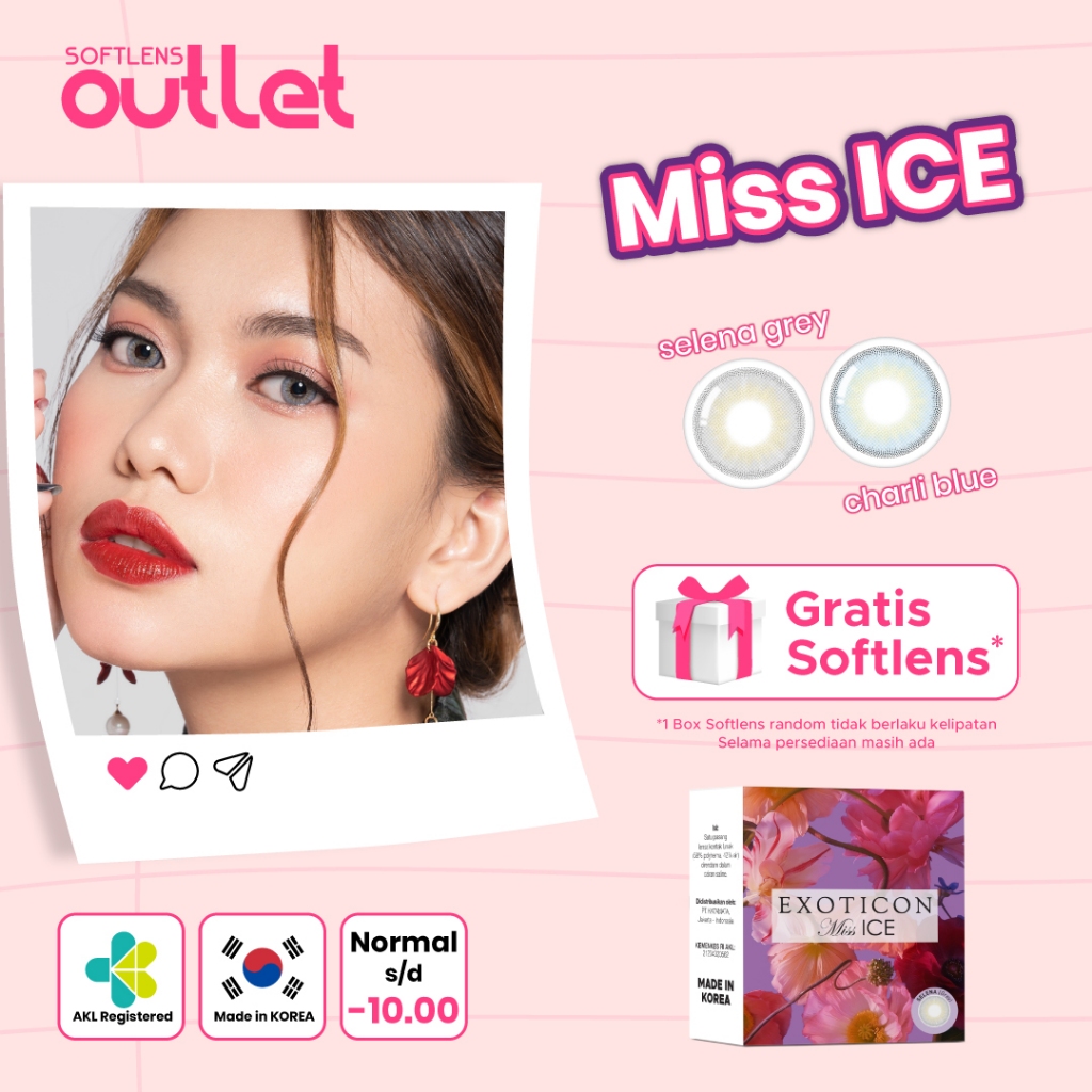 Softlens Miss Ice Selena (Grey) | Charli (Blue) By Exoticon - Softlens Outlet