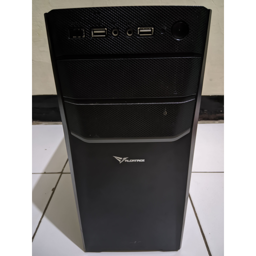 Casing PC Alcatroz Azzura Black Bekas Kantor - Bonus 2 Fan 8cm & Baut