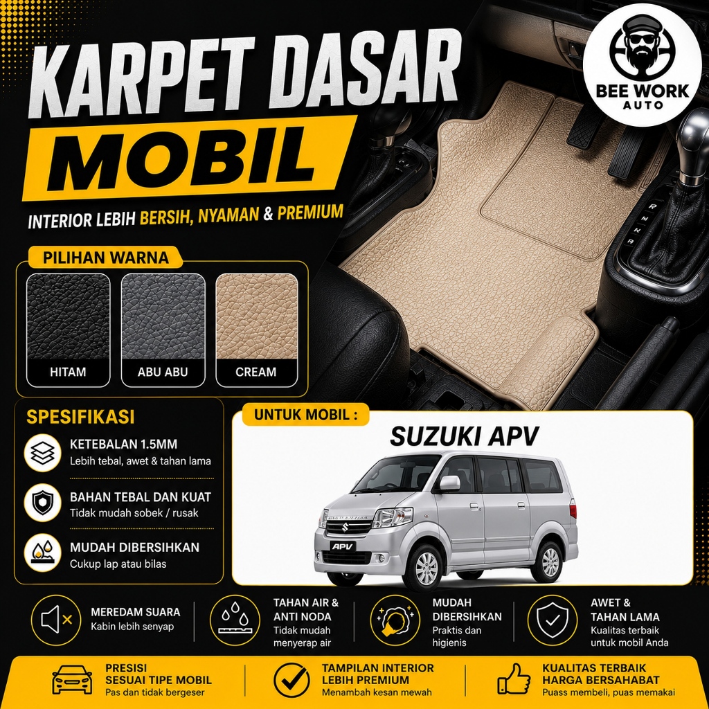 Karpet Dasar Lantai Mobil Super Peredam Suzuki - APV