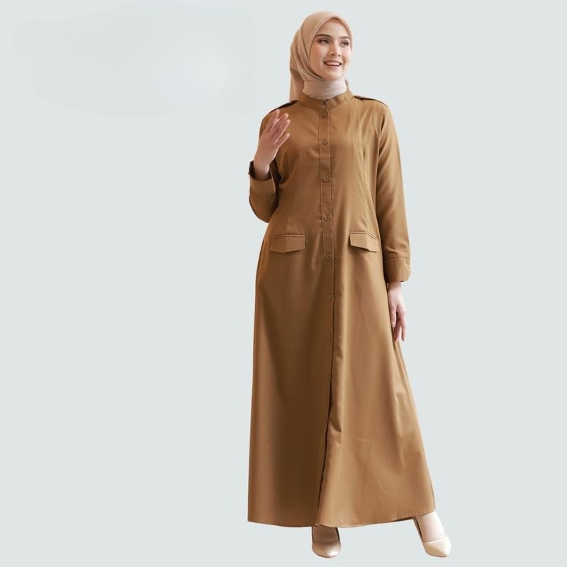 ALGAZALI FASHION GAMIS FULL KANCING DEPAN BUSANA SERAGAMAN PEMDA ASN CPNS GURU BAJU BUSUI HAMIL BUSA
