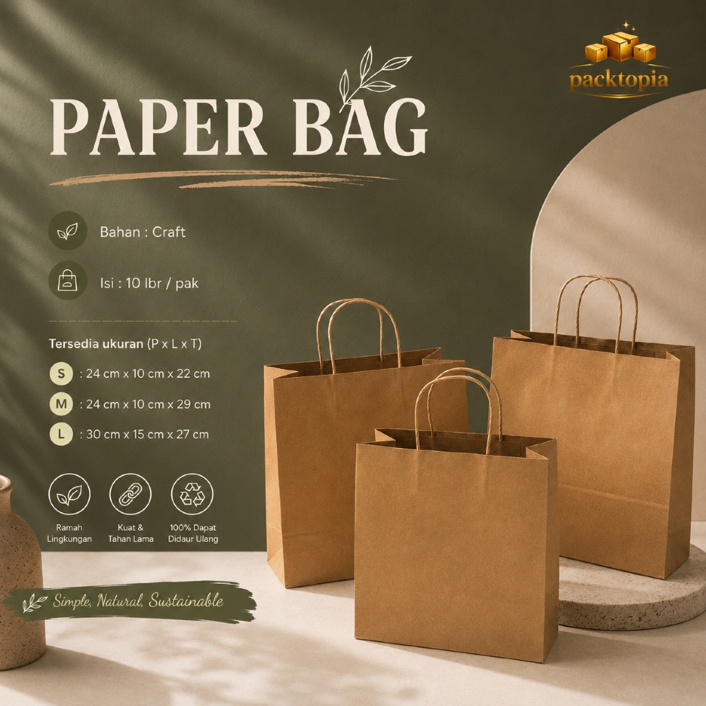 Paper Bag Craft Coklat Tali