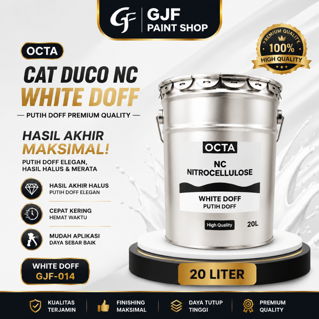 Cat Duco NC OCTA White Doff Putih Doff 1 Pail 20 Liter