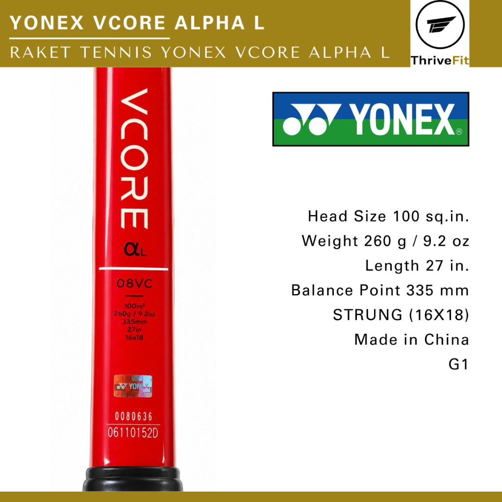 New Product Yonex Vcore Tennis Racket / Raket Tenis Yonex Vcore