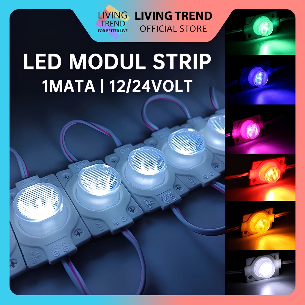 LED Modul Strip 1 Mata 12V 24V / Lampu Modul Mata Timbul / 3030 SMD Waterproof