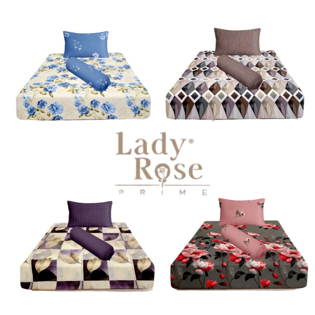 LADY ROSE PRIME - Sprei FITTED 100x200 & 120x200 tinggi 30 / SPRAI LADY ROSE OFFICIAL pilihan