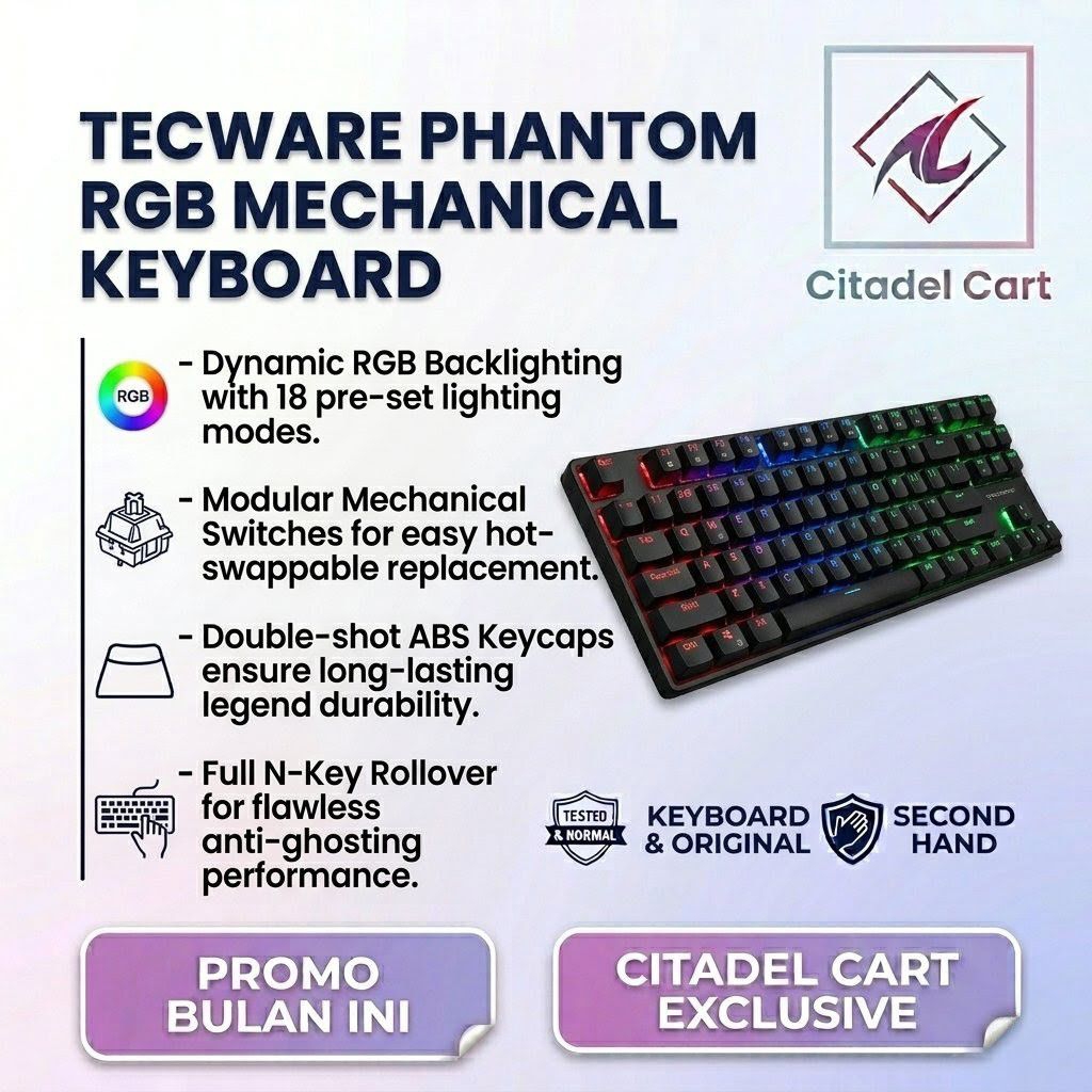 Tecware Phantom RGB Mechanical Keyboard Original Second Tested