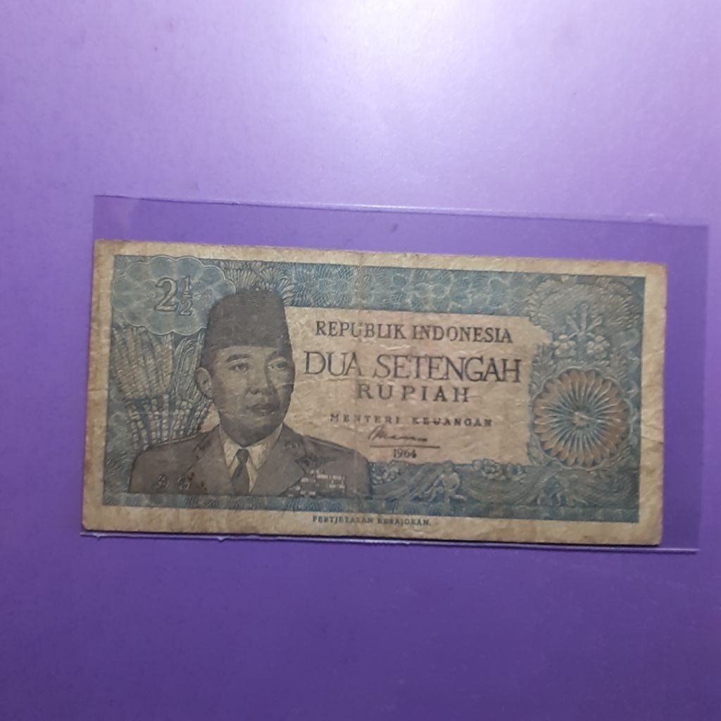 uang kuno 2,5 rupiah sukarno