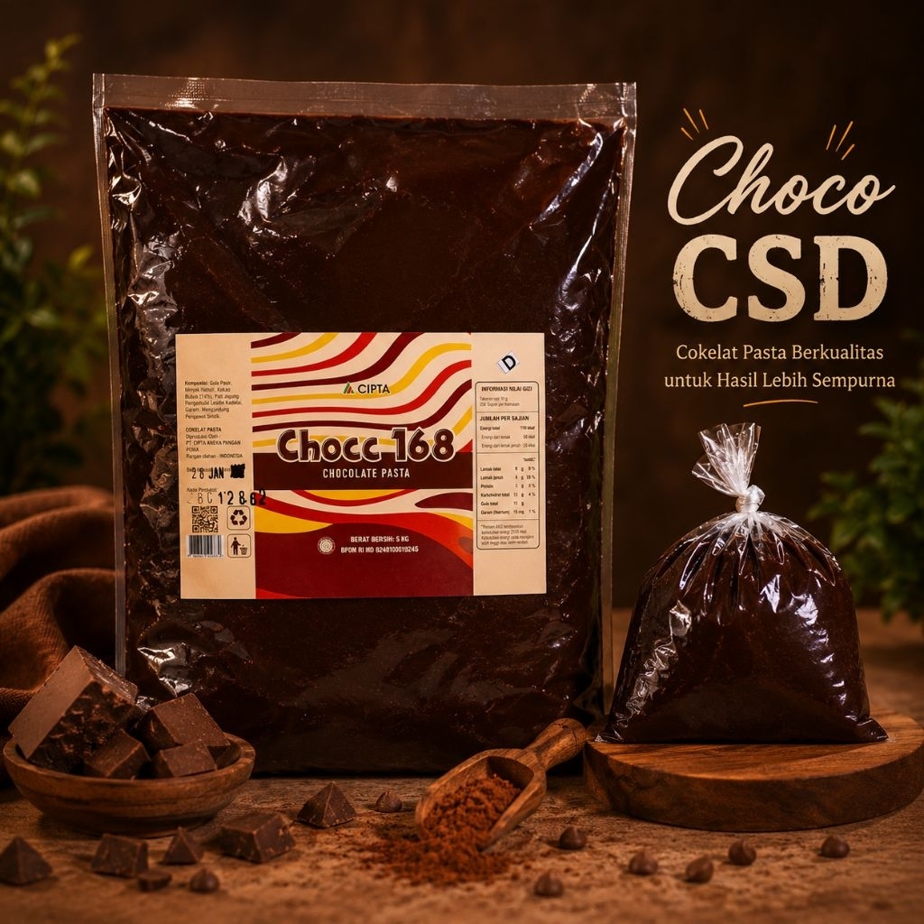 Selai Coklat Chocc 168 CSD, Pasta Coklat, Isian Coklat Repack 250 gram & 1 kg