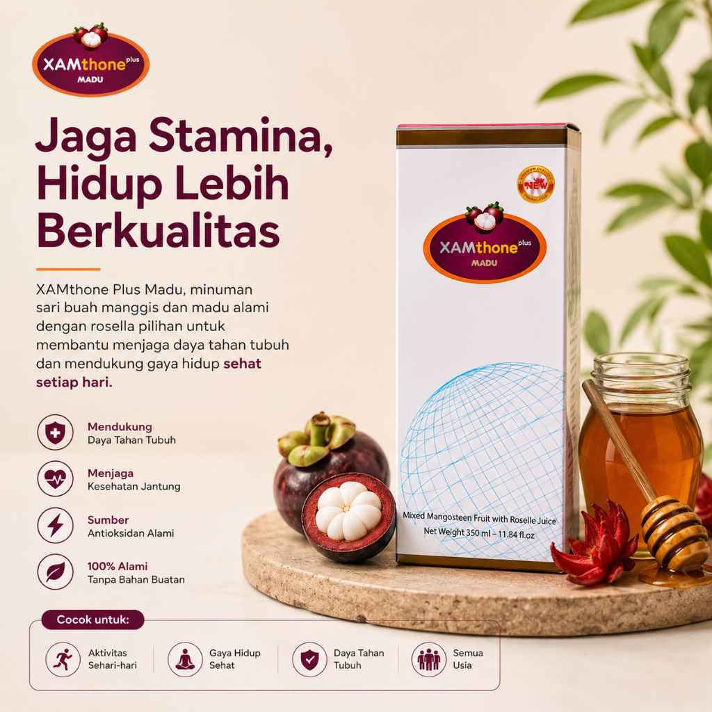 Xamthone Plus Original Jus Kulit Manggis BPOM - Obat Herbal Imun, Kolesterol, Asam Urat Diabetes