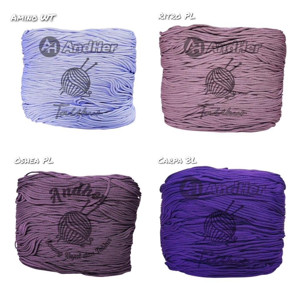 Talikur warna tali kur 3mm UNGU bahan Polyester 250 gram, 500 gram, 1000 gram/1 kg