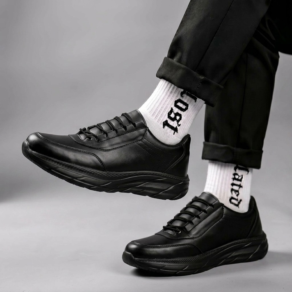 Sepatu Sneakers Pria Chunky Hitam Kekinian Sole Phylon