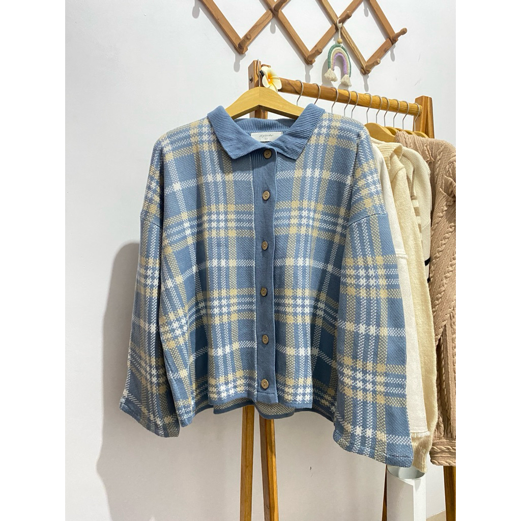 Cardigan tartan biru 66 GIRLS