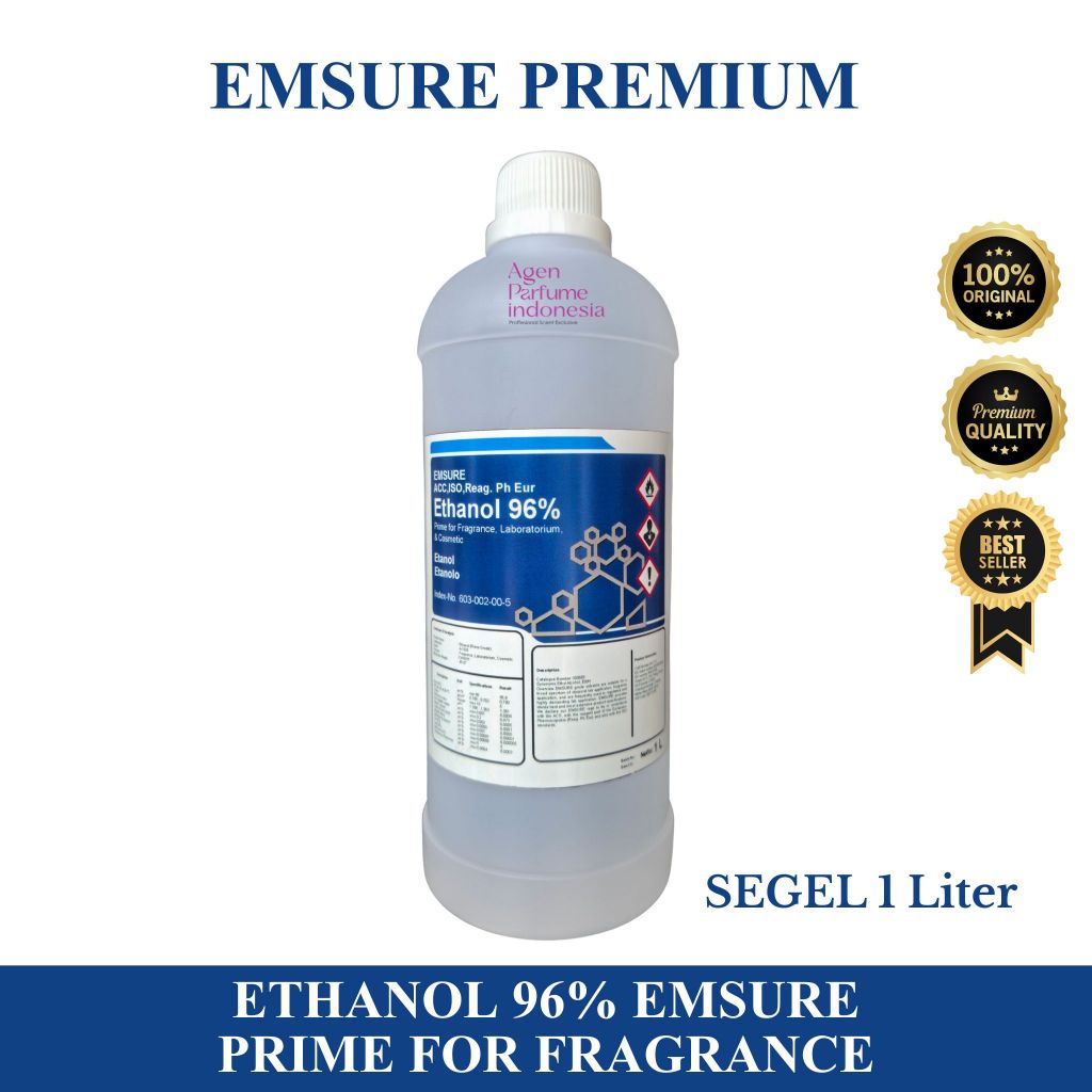 ETHANOL 96% PREMIUM PRIME FOR FRAGRANCE By EMSURE Packing Segel 1 Liter