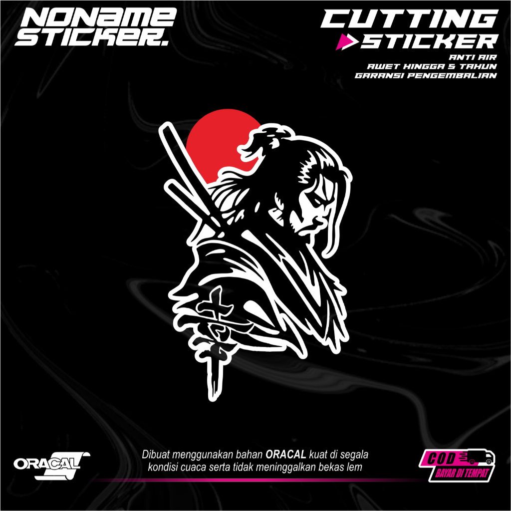 Stiker Samurai Jepang Cutting / Sticker Samurai Assasin Anti Air
