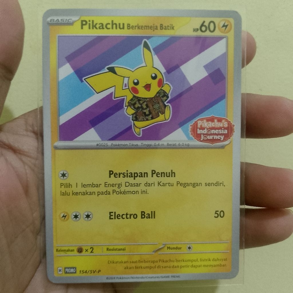Pikachu Batik Ungu Kartu Pokemon
