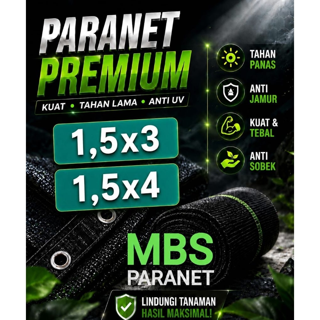 PARANET HDPE 90% ANTI UV DAN HUJAN LEBAR 1,5 METER