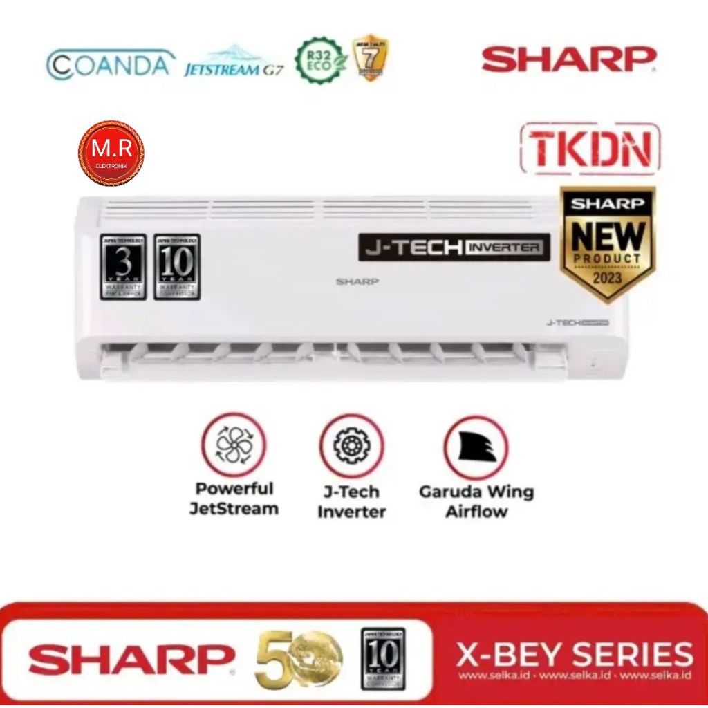 AC SHARP 1 PK INVERTER HEMAT LISTRIK AH-X10BEY GARANSI RESMI 10 TAHUN