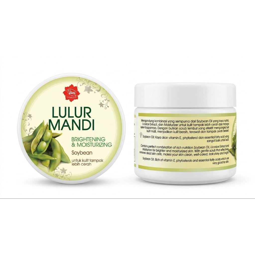 Viva Lulur Mandi Body Scrub 225gr - Scrub Halus, Melembapkan, Mencerahkan Kulit