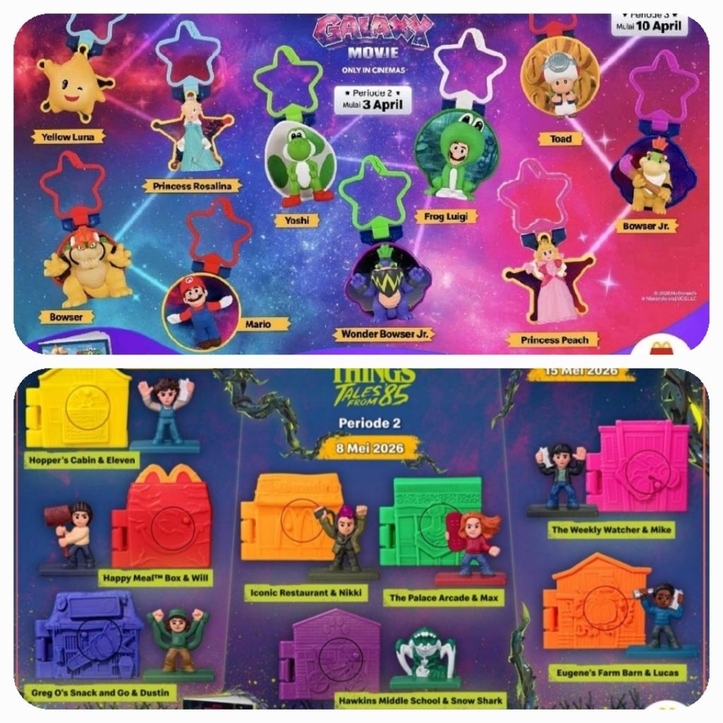 Mainan Anak Happy Meal McD McDonalds McDonald's Super Mario Bros Galaxy Movie 2026 Brother Luigi Bow