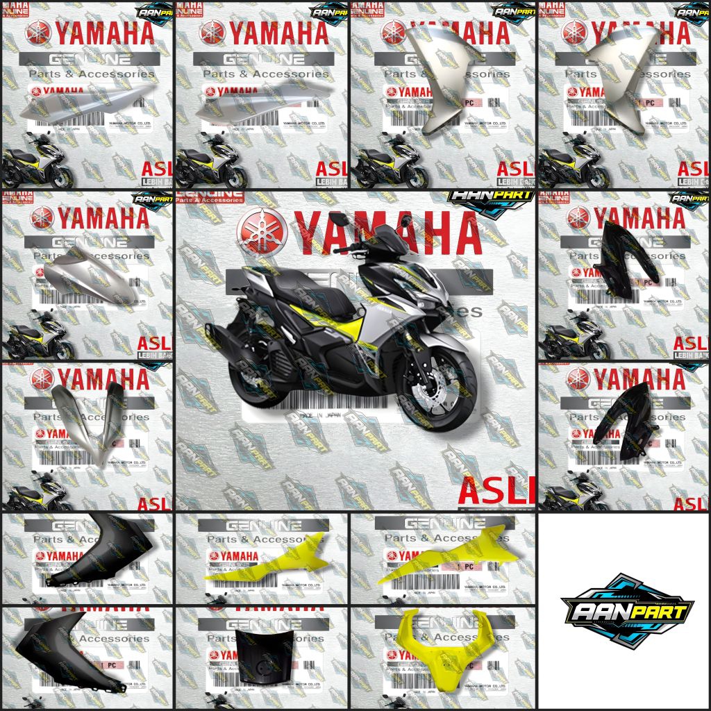 COVER FULL SET BODY HALUS AEROX ALPHA STANDARD 155 (SILVER) ORIGINAL YAMAHA BWP