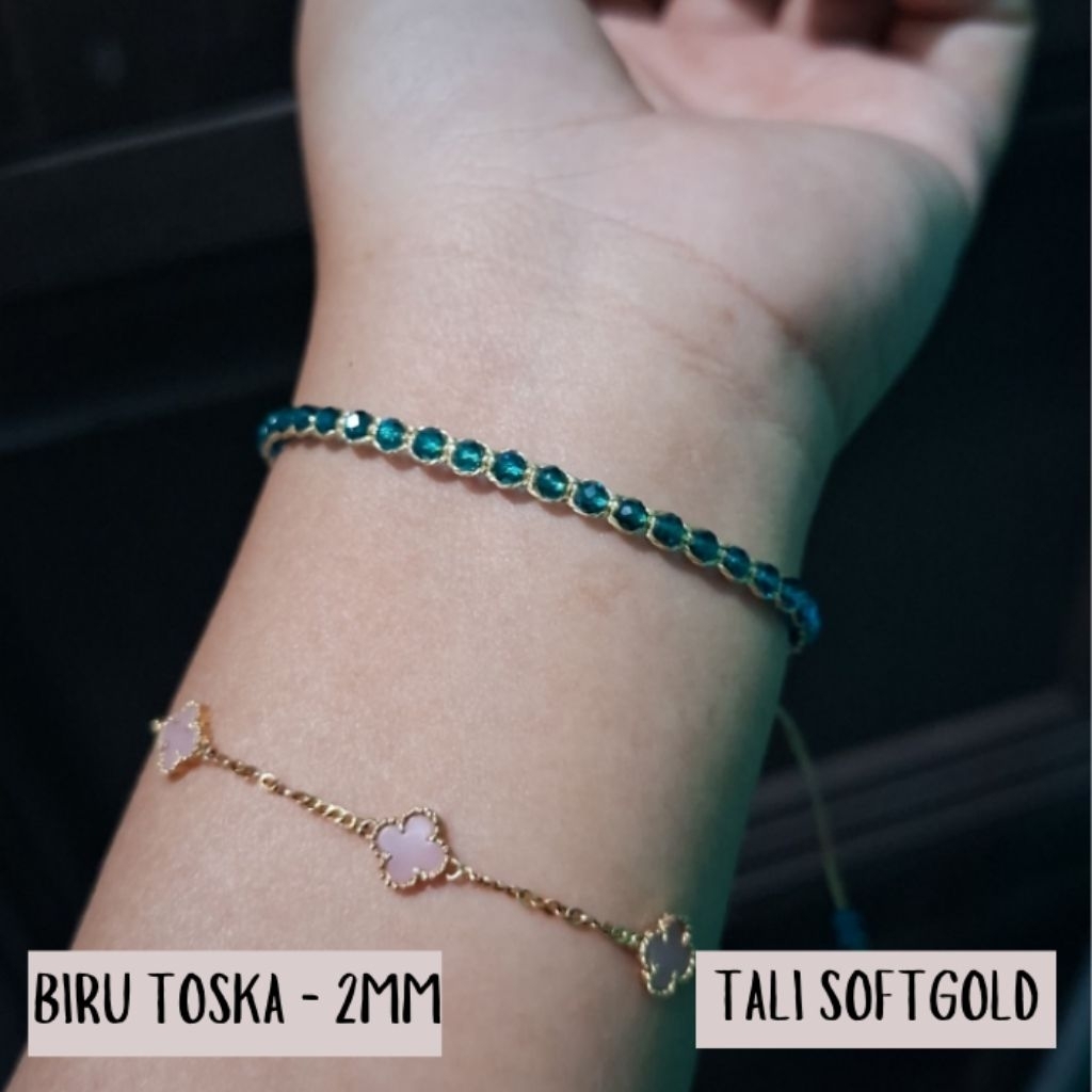 Gelang Macrame Crystal 2mm | Glass Beads | Gelang Crystal