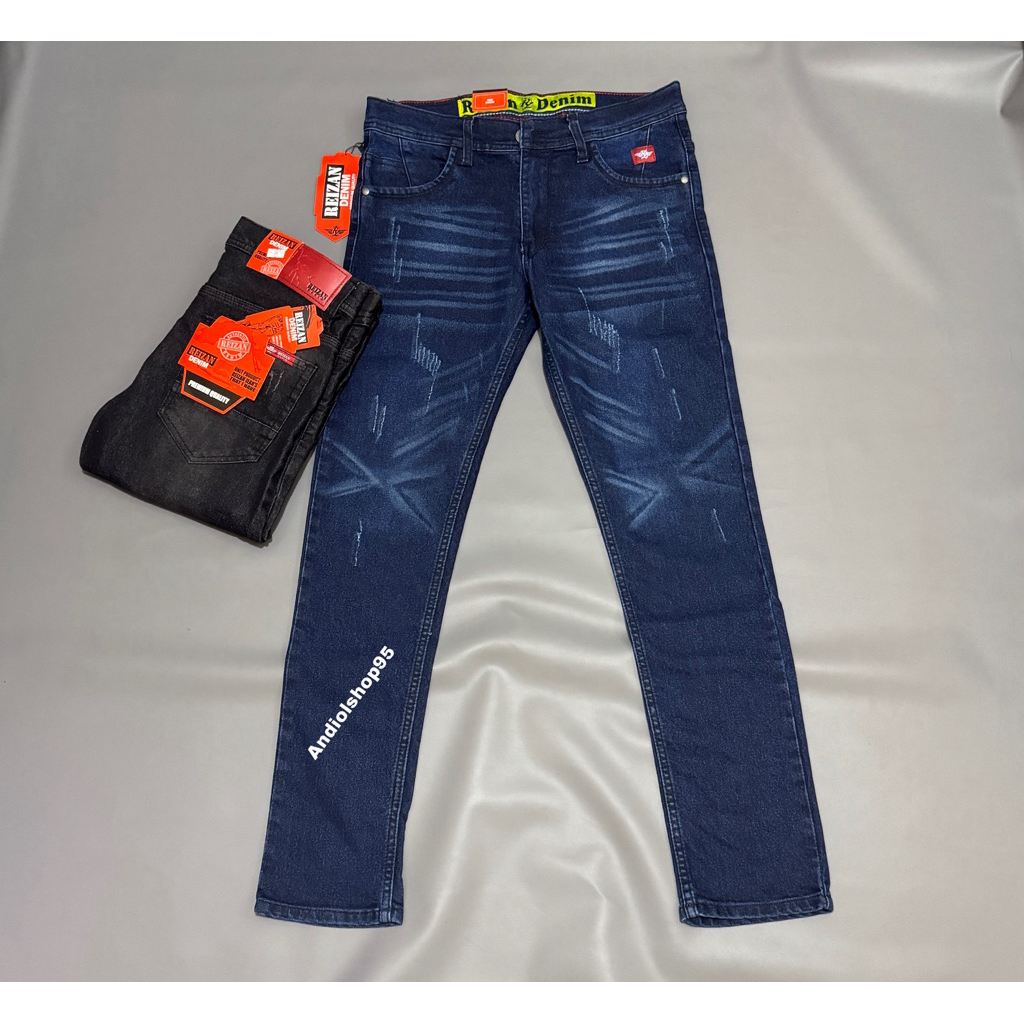 celana jeans panjang pria distro/ celana jeans sobek cakar biru/ celana pria slimfit setrecht/ celan