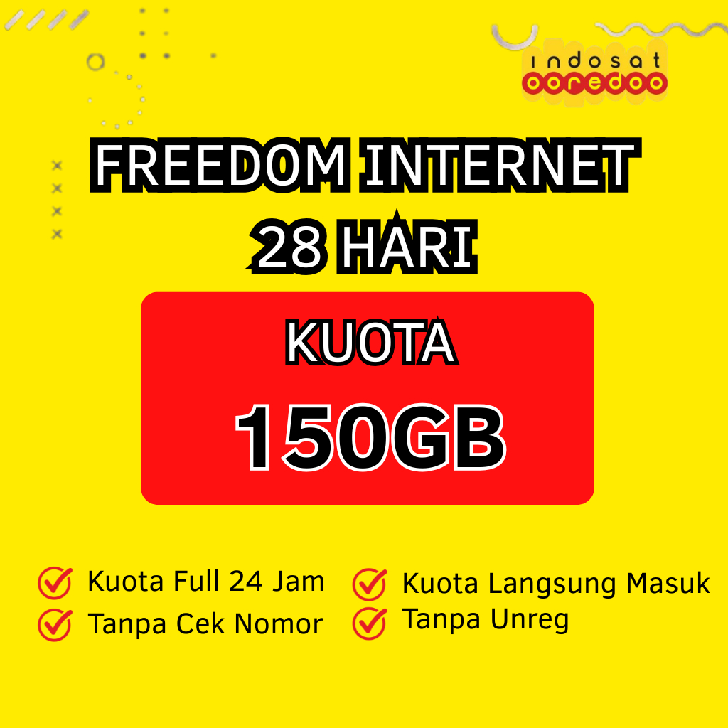 Kuota Indosat Unreg 150GB 30 Hari
