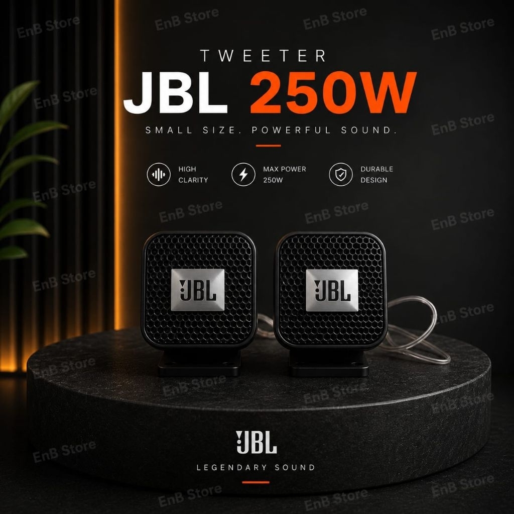 Tweeter JBL Speaker Dasboard Mobil Original 250 Watt (Sepasang)