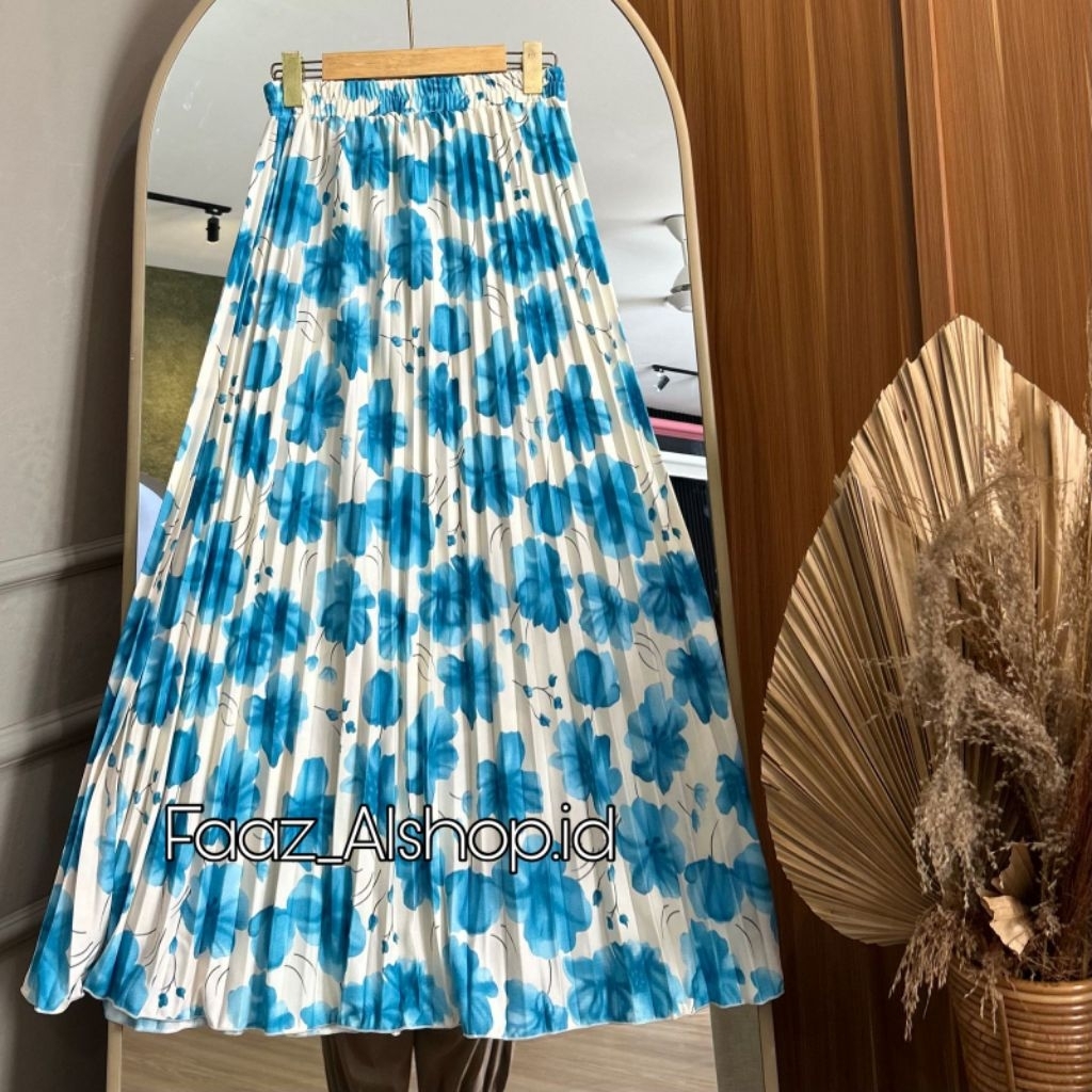 COD - Rok Motif Bunga Bunga Look Korea kekinian | Rok plisket motif
