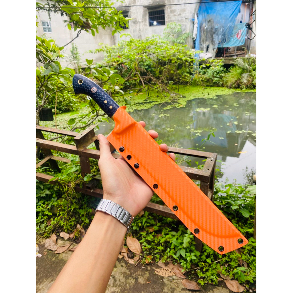 Style Modern Kydex USA Carbon Vanax 25cm fulltang pakai honeycomd biru (gratis ukir nama)