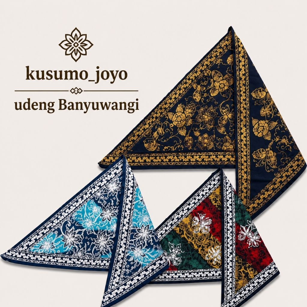 Kain Ikat Kepala Segitiga Batik Motif Gajah Oling Khas Banyuwangi Ukuran 150x100 cm Bahan Katun