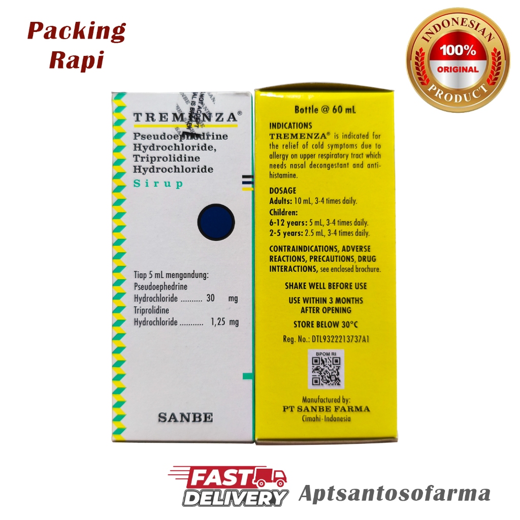 Tremenza Sirup 60ml Original | Obat Flu & Pilek Anak