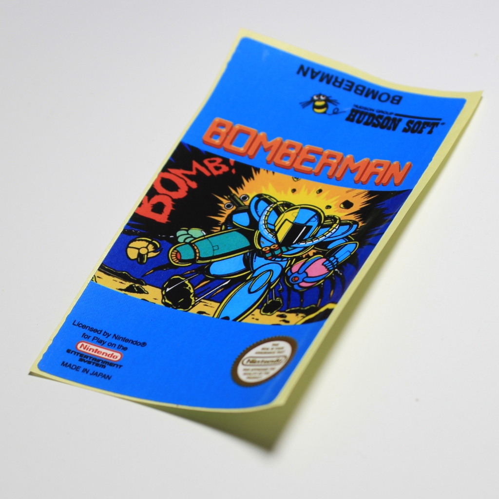 Kaset Nintendo NES Stiker Label Bomberman Utk Restorasi Replacement Game Jadul