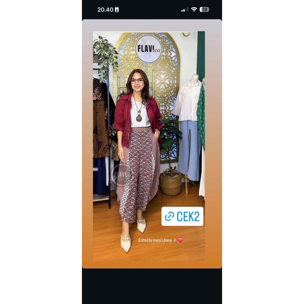 Izzi celana polos kombinasi batik celana aladin polos mix batik katun
